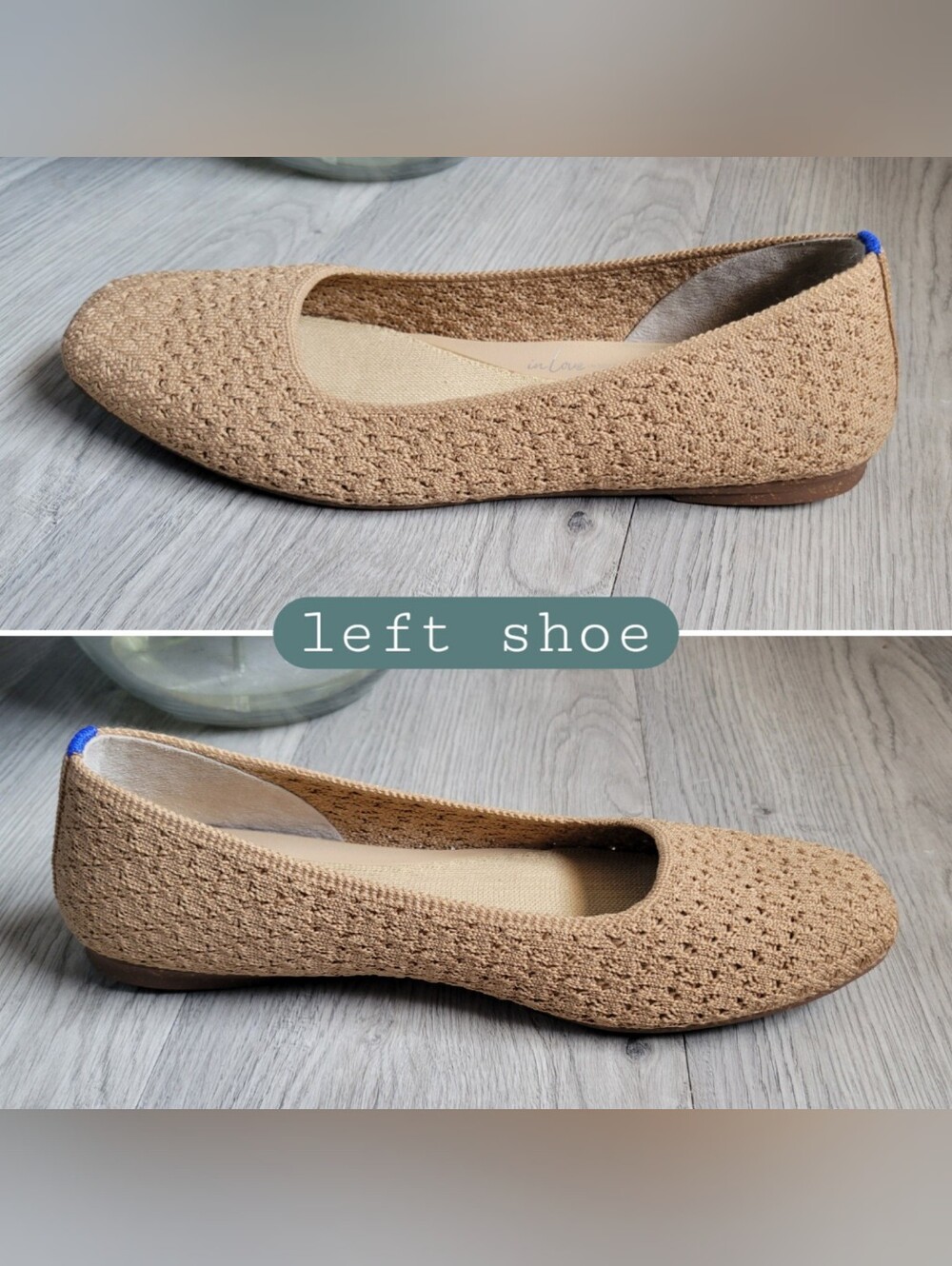 Rothy's The Max Square Toe Wren Crochet Tan Camel Flats, Women's US 7.5 EU 37.5 - Picture 9 of 15